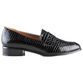 Mocassins VINCEZA imprimé serpent noir