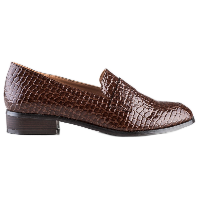 Mocassins VINCEZA imprimé serpent brun