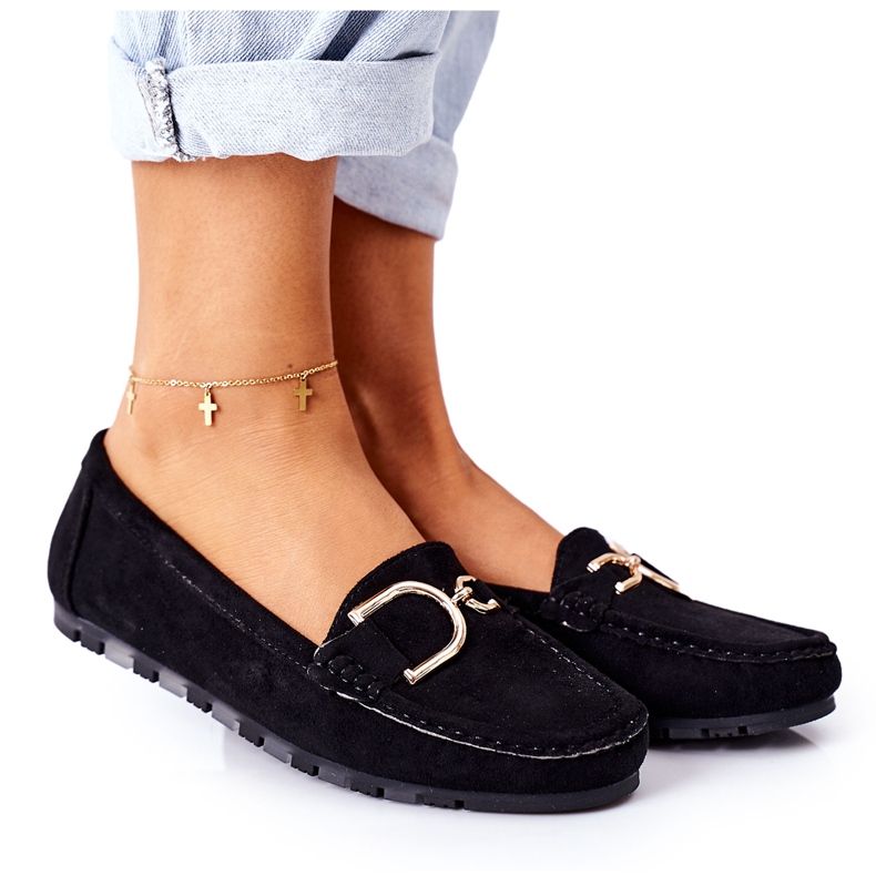 PS1 Mocassins Femme Downtown Noirs En Daim le noir