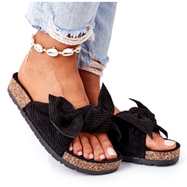 PS1 Chaussons en velours côtelé sur liège d'été noir