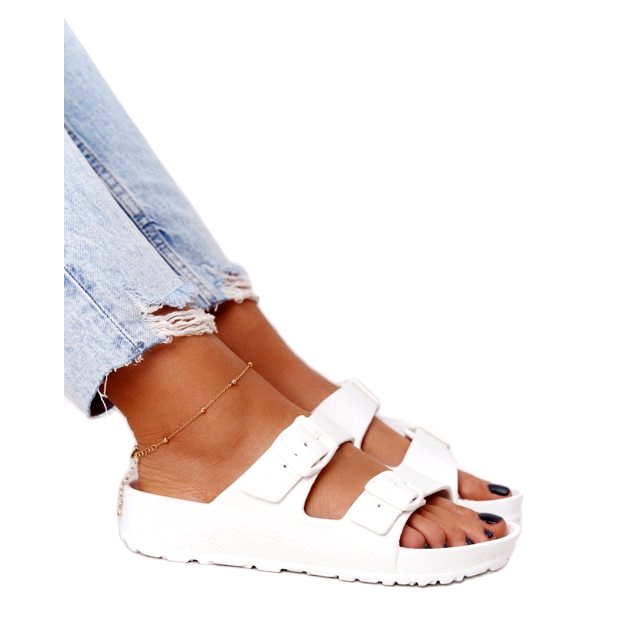 NEWS Pantoufles En Caoutchouc Stacy Blanches Pour Femmes