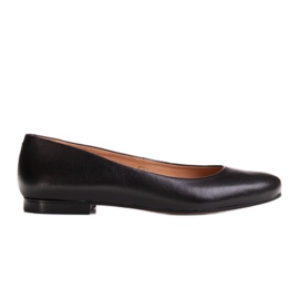 Marco Shoes Ballerines en cuir grainé noir