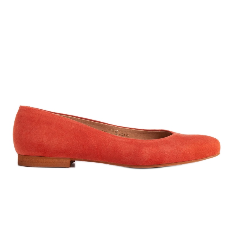 Marco Shoes Ballerines en cuir suédé orange