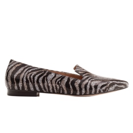 Marco Shoes Ballerines lordsy en cuir - motif panthère noir