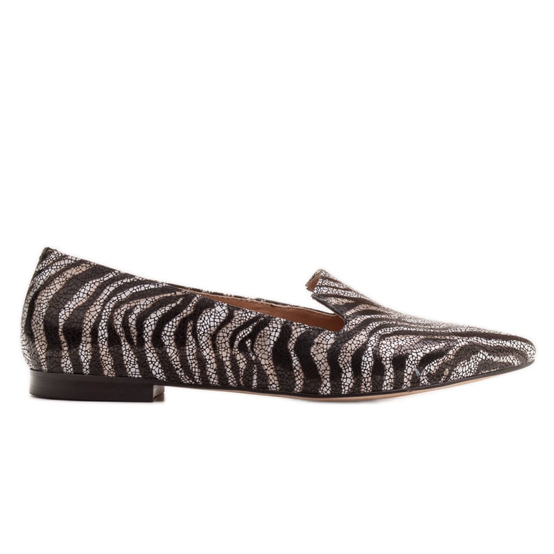 Marco Shoes Ballerines lordsy en cuir - motif panthère le noir Marco Shoes Ballerines lordsy en cuir - motif panthère le noir