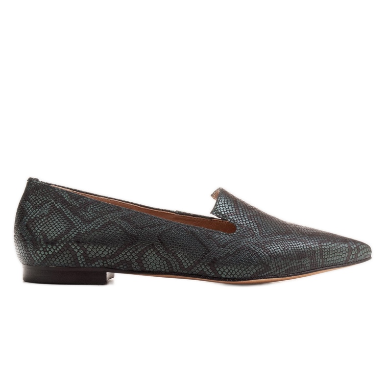 Marco Shoes Ballerines lordsy en peau de serpent, vert bouteille Marco Shoes Ballerines lordsy en peau de serpent, vert bouteille