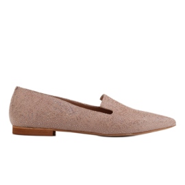 Marco Shoes Ballerines seigneurs en daim beige - motif sequin