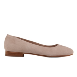 Marco Shoes Ballerines élégantes en daim naturel beige