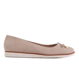 Marco Shoes Ballerines légères pour femmes en daim naturel avec une semelle sportive beige