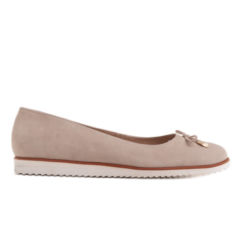 Marco Shoes Ballerines légères pour femmes en daim naturel avec une semelle sportive beige