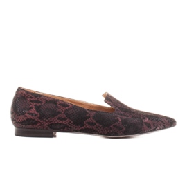 Marco Shoes Ballerines Lordsy en cuir suédé à motif peau de serpent noir