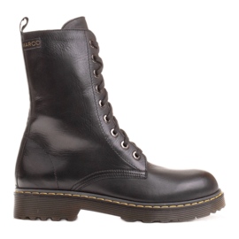 Marco Shoes Bottines hautes, bottines nouées sur une semelle translucide le noir