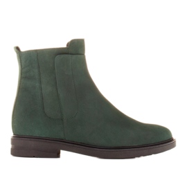 Marco Shoes Bottes légères isolées avec un fond plat en cuir naturel vert