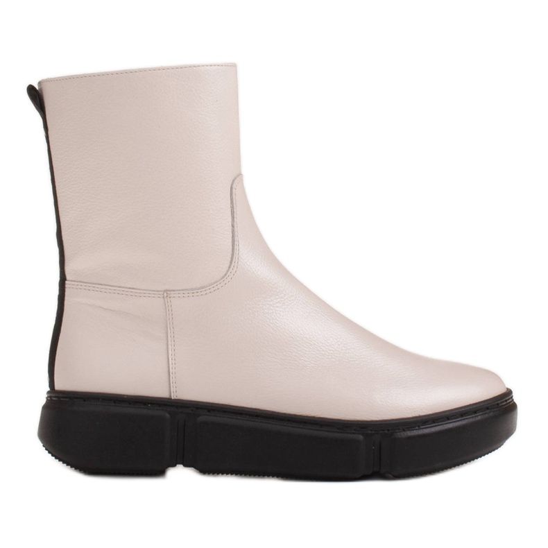 Marco Shoes Bottines blanches sportives en cuir naturel souple