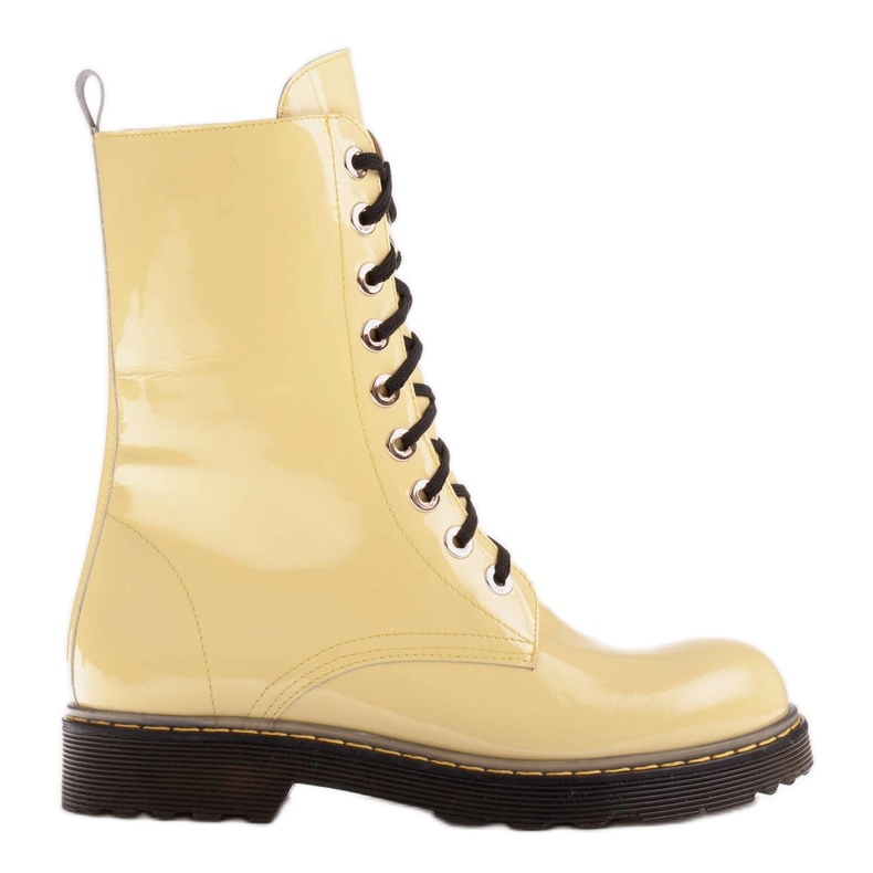 Marco Shoes Bottines hautes, bottines nouées sur une semelle translucide jaune