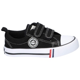 Baskets noires à velcro American Club LH35