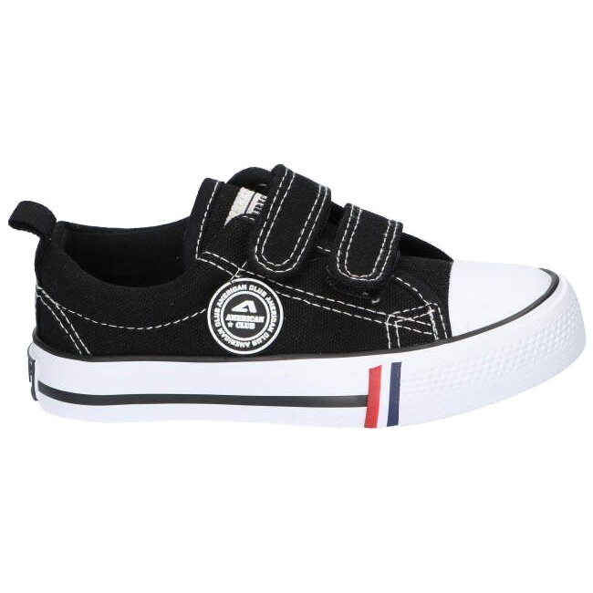Baskets noires à velcro American Club LH35 le noir