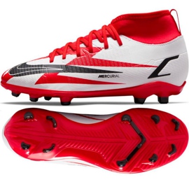 Nike Mercurial Superfly 8 Club CR7 Mg Jr DB0926 600 chaussures de football multicolore blanche