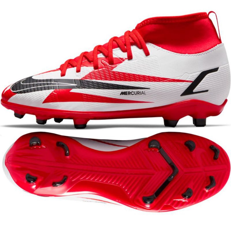 Nike Mercurial Superfly 8 Club CR7 Mg Jr DB0926 600 chaussures de football multicolore blanche