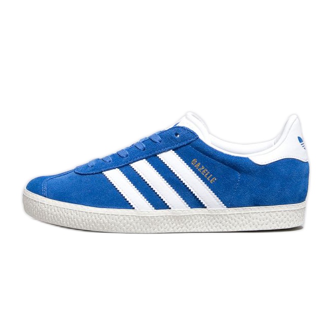 Chaussures Adidas Gazelle Jr BB2501 blanche bleu Chaussures Adidas Gazelle Jr BB2501 blanche bleu