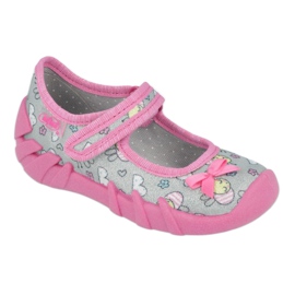 Slippers pour enfants Befado 109p218 rose avec un arc