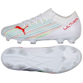 Chaussures de foot Puma Ultra 3.2 Fg Ag Jr 106360 06 multicolore blanc