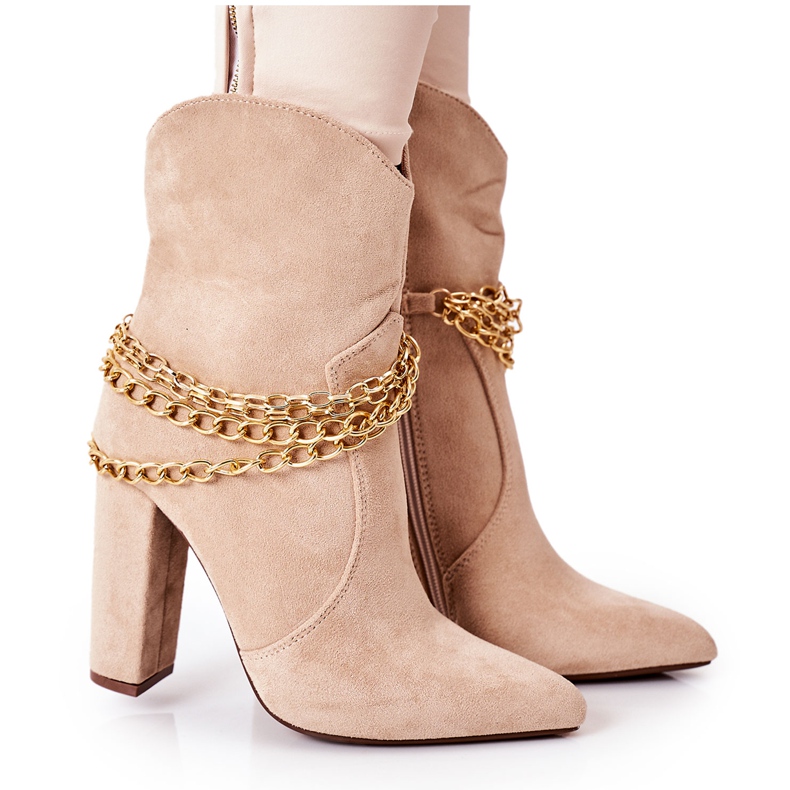 PS1 Bottes chaudes sur un poteau Beige Bonne Impression PS1 Bottes chaudes sur un poteau Beige Bonne Impression