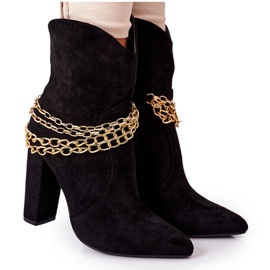 PS1 Bottes noires chaudes sur un talon Bonne impression le noir