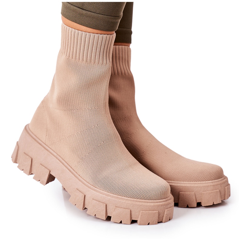 PS1 Ouvriers De Tissu Élastique Sur La Plate-forme Beige Inspiration PS1 Ouvriers De Tissu Élastique Sur La Plate-forme Beige Inspiration