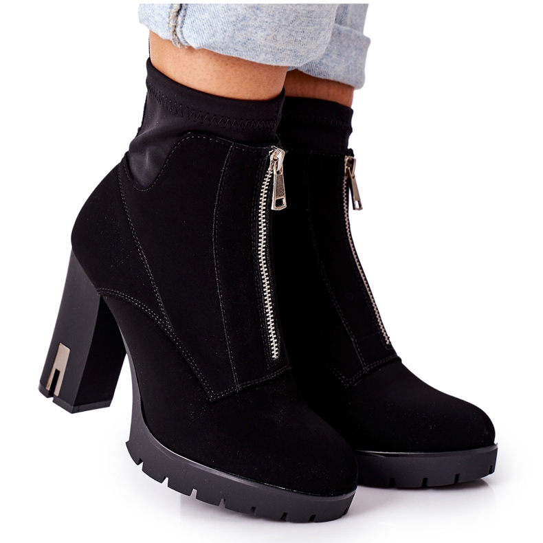 Bottes chaudes noires à talon Wonder Woman le noir Bottes chaudes noires à talon Wonder Woman le noir