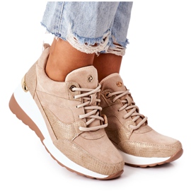 PE1 Baskets Compensées Beige Temida