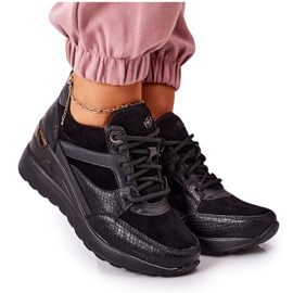 PE1 Baskets compensées noires Temida le noir
