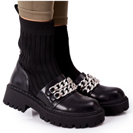 PS1 Bottes de travail avec chaînes noires Walk This Way le noir