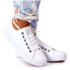 NEWS Baskets Classiques Femme Ecoma Blanches Avec Oeillets Argentés NEWS Baskets Classiques Femme Ecoma Blanches Avec Oeillets Argentés