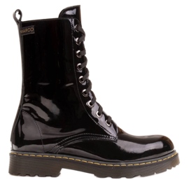 Marco Shoes Bottines hautes, bottines nouées sur une semelle translucide le noir