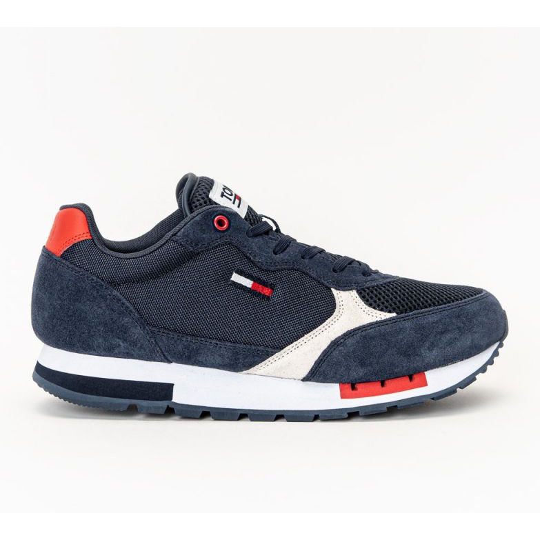 Chaussures Tommy Hilfiger Jeans Retro Runner Mix M EM0EM00699-C87 blanche bleu marin Chaussures Tommy Hilfiger Jeans Retro Runner Mix M EM0EM00699-C87 blanche bleu marin
