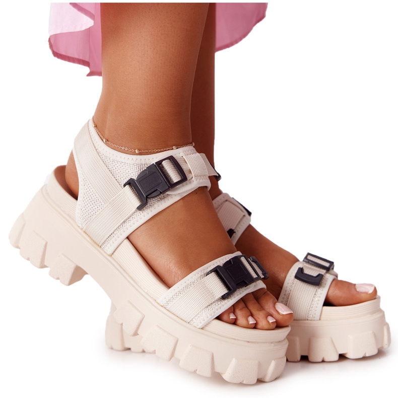 PS1 Sandales On The Massive Platform Beige Fly High