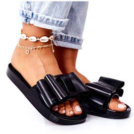 PS1 Chaussons En Caoutchouc Avec Nœud Avril Noir