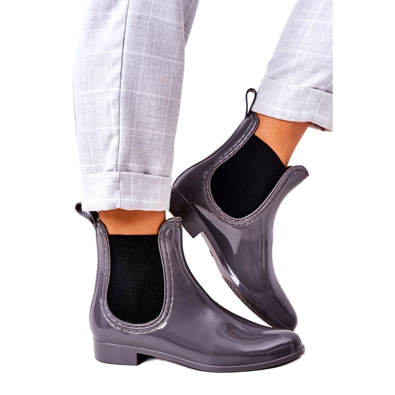 Bottes Jodhpur Parapluie Gris Brillant