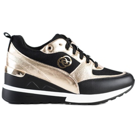 Evento Baskets compensées à la mode noir doré