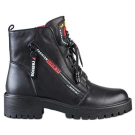 ARTIKER Travailleurs du cuir avec fermeture éclair décorative noir