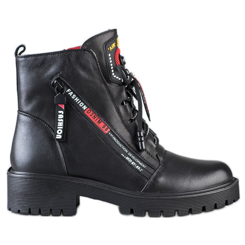 ARTIKER Travailleurs du cuir avec fermeture éclair décorative le noir