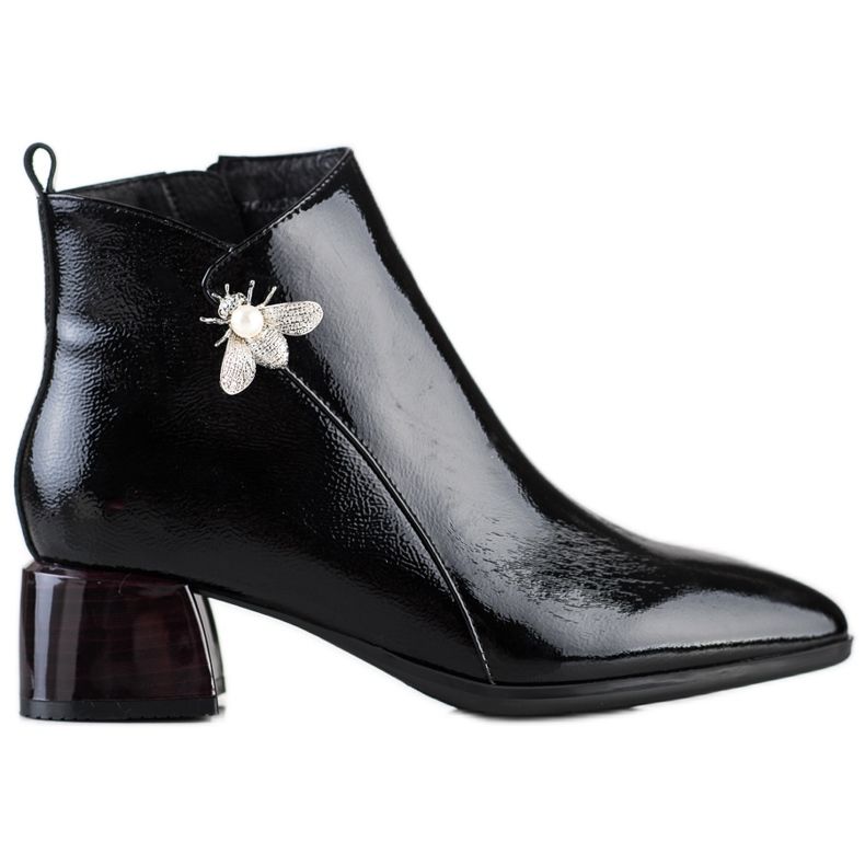 ARTIKER Bottes en cuir élégantes avec un ornement le noir ARTIKER Bottes en cuir élégantes avec un ornement le noir