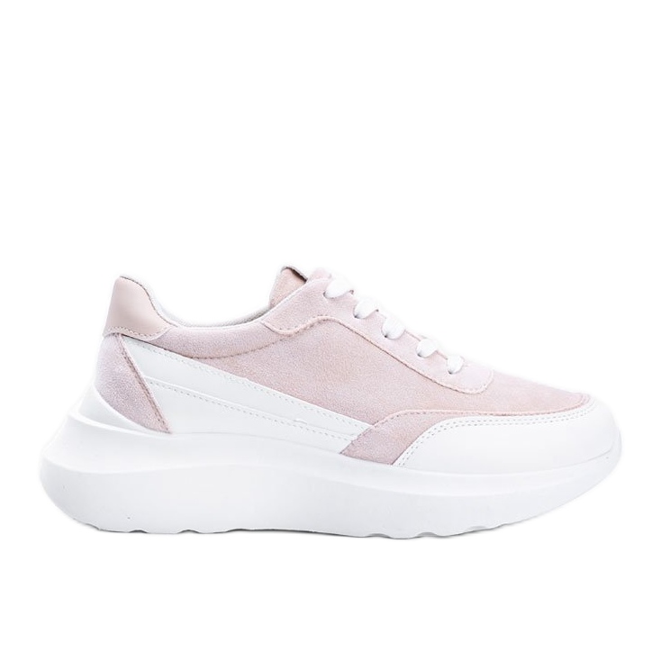 Sneakers beiges avec détails blancs sur une semelle haute Barteks blanche Sneakers beiges avec détails blancs sur une semelle haute Barteks blanche