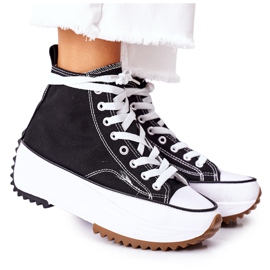 FJ1 Baskets hautes sur la plate-forme Electric Love Black blanc noir