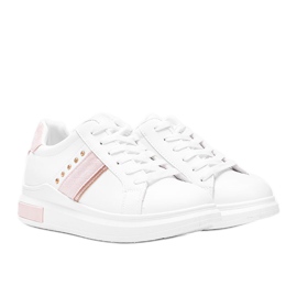 Baskets blanches et roses avec clous Sashell Baskets blanches et roses avec clous Sashell