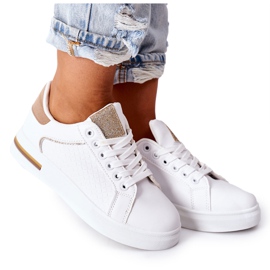 Chaussures de sport Baskets sur la plateforme blanc et beige Lola