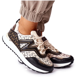 Logowane Sport Shoes Sneakers Beige et Noir Always