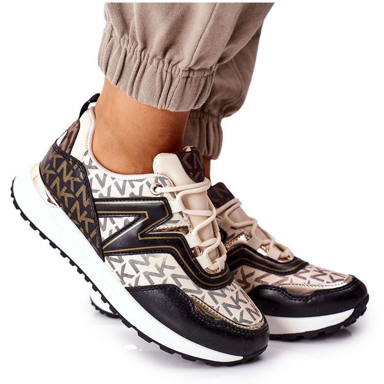 Logowane Sport Shoes Sneakers Beige et Noir Always le noir