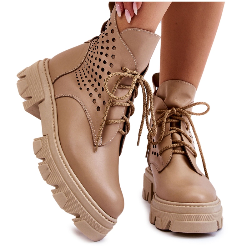 Alberto Violli Travailleurs Du Cuir Avec Motif Ajouré Beige Abilene